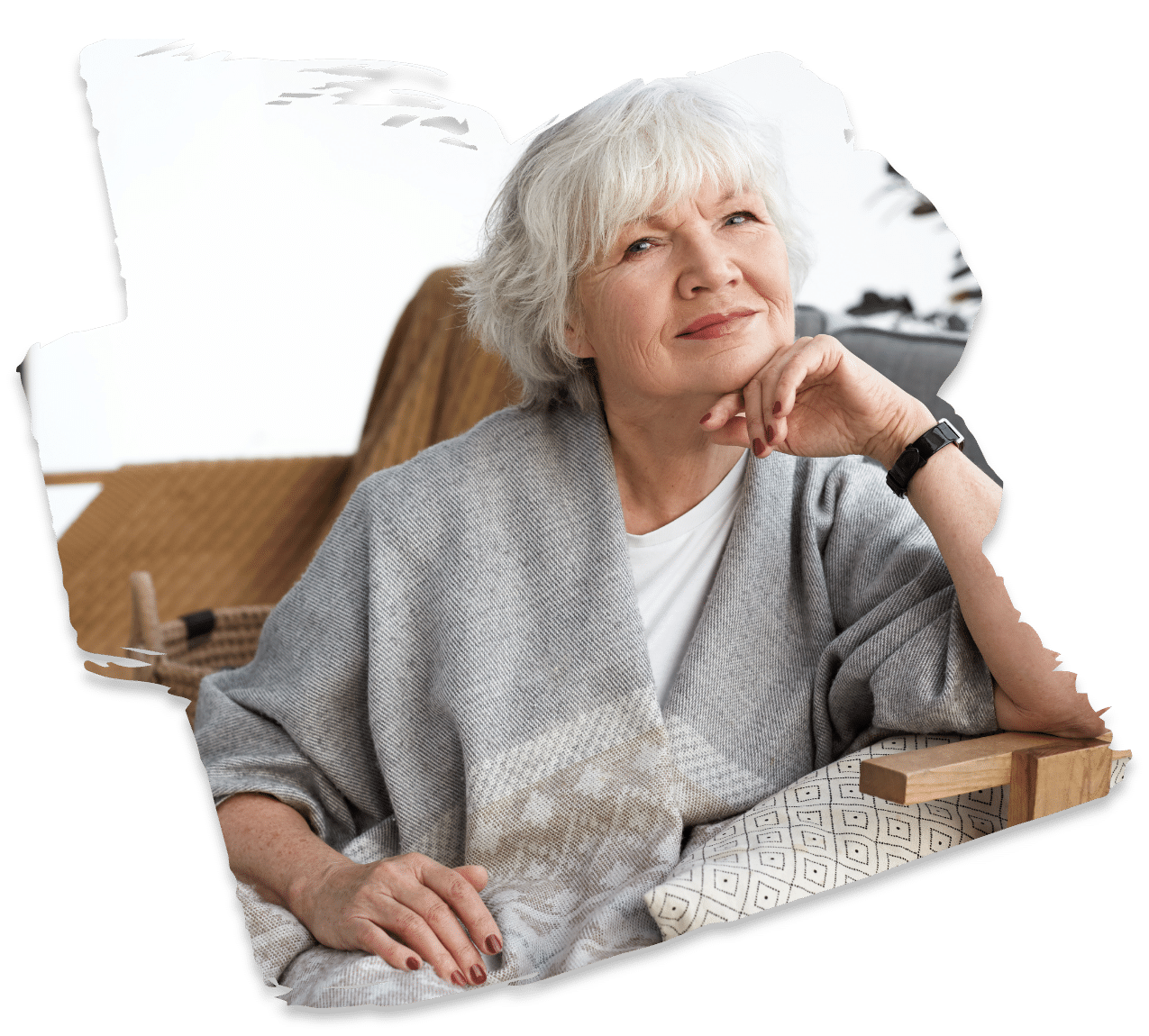 beautiful-neat-sixty-year-old-grandmother-wearing-wide-gray-scarf-wrist-watch-resting-comfortably-couch-living-room-smiling-happily-waiting-her-son-grandchildren-come
